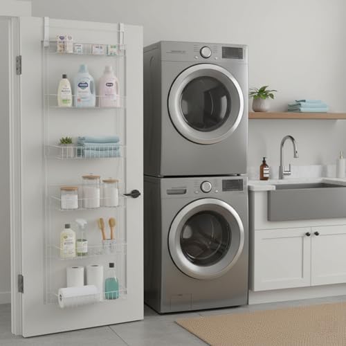 Over the Door Organizer - 6-Tier Adjustable Pantry Shelves and Rack for Kitchen Organization - Organization and Storage by Lavish Home (White) - Image 9