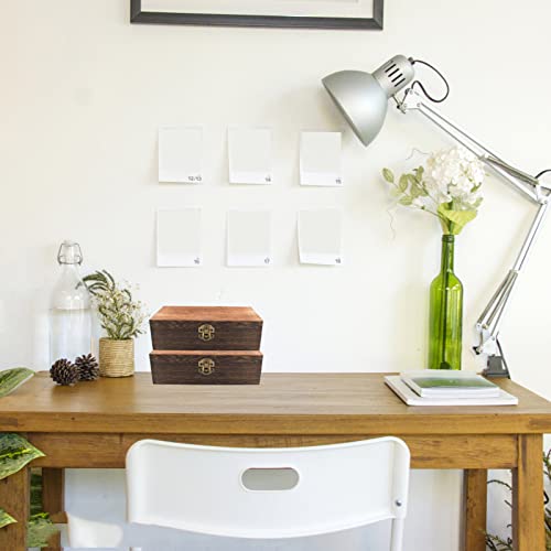 Midube Wood Storage Box With Lid Solid Container Keepsake Decorative Table Large Rectangular Smooth Rustic Style Store Space To Organize Toys Cosmetics Jewelry Vintage Color 7.87*3.93*2.36 Inch #TOP3