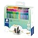 Staedtler triplus fineliner triangular, set with 60 brilliant colours, made in Germany, super fine, metal-clad tip, line width approx. 0.3 mm, 334 C60