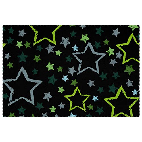 Sets de table lavables pour protéger la table des enfants tapis antidérapants étoiles - 2