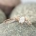 SILVERIST 3 Ct Pear Cut Diamond Dainty Nature Inspire Bridal Wedding Band Leaf Vine Tree Branches Engagement Ring Set 14K Rose Gold Plated 925 Sterling Silver Handmade Stacking Anniversary Band Set