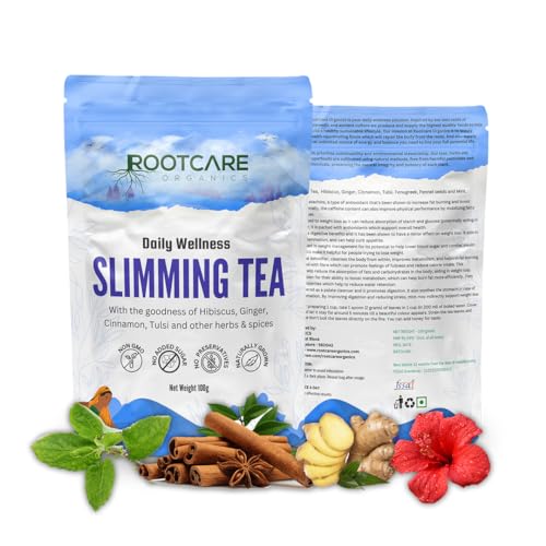 Image of Slimming Tea green tea for weight loss 100g Pack Of 1 Month Hibiscus Ginger & Cinnamon Herbal Blend Natural Detox & Anti-Inflammatory 100% Organic