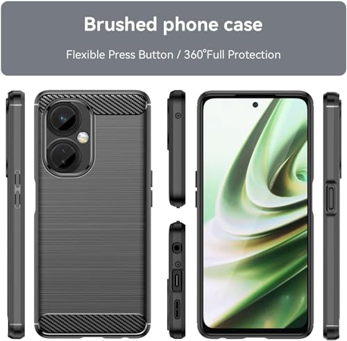 Image of NPRC Hybrid Ultra Slim Protective Case TPU Non-Slip Carbon Fiber Texture Shockproof Case Cover for Oneplus Nord CE 3 LITE - Black