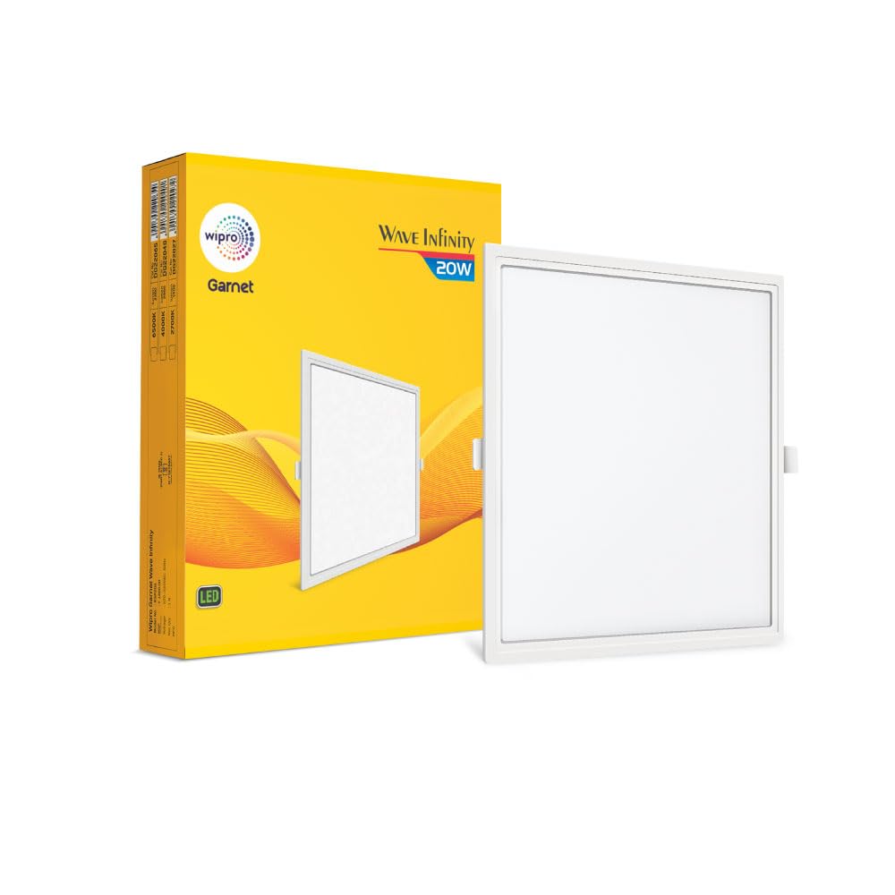 wipro Polycarbonate Garnet 20W Square Led Wave Infinity Panel|Neutral White Light (4000K)|Rimless with Ultra-Slim Design|Recessed Down Light for False Ceiling|Cutout-205X205Mm|Pack of 1-picture-31