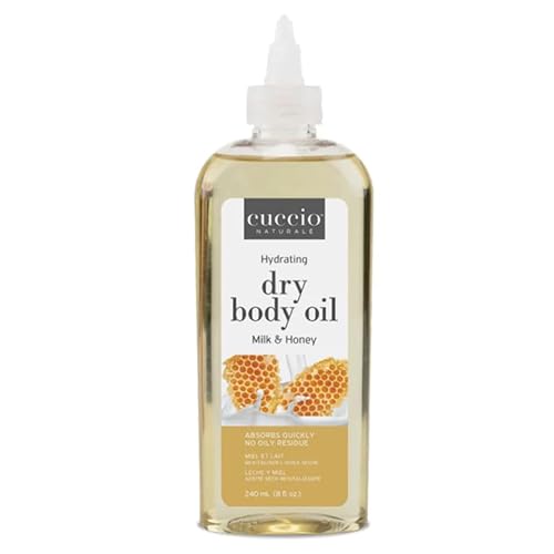 Miniatura 1 de Cuccio Naturale - Recambio de aceite corporal seco de 8.1 fl oz (8 onzas)  Leche y miel, aceite corporal hidratante ligero no graso para piel suave