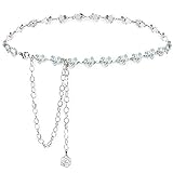 Diseño único: esta cadena de cintura laberíntica está llena de brillantes pedrería con forma de amor. Cintura ajustable y se ajusta a la cintura de la mayoría de las mujeres. El diseño de la cintura tiene hebilla fija, puede ajustar el tamaño de la cintura dentro de un cierto rango