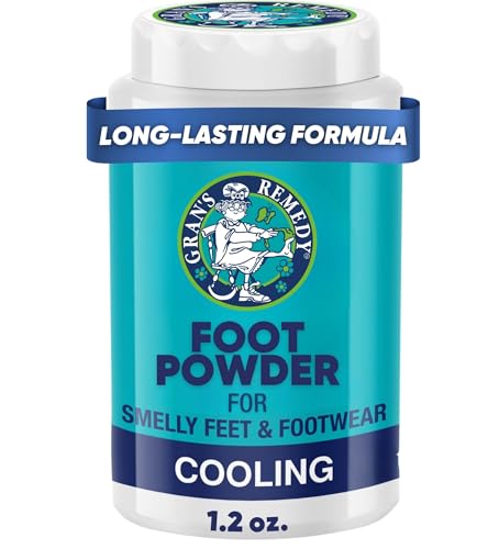 Grans Remedy Cooling Foot and Shoe Deodorizer Powder - Effective Odor Eliminator - Moisture Absorbing Travel Size Foot Powder - Soothing Relief for Shoes and Feet
