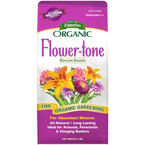 Espoma Flower-Tone Fertilizer - Natural & Organic for Abundant Blooms - 4 lb - Granules