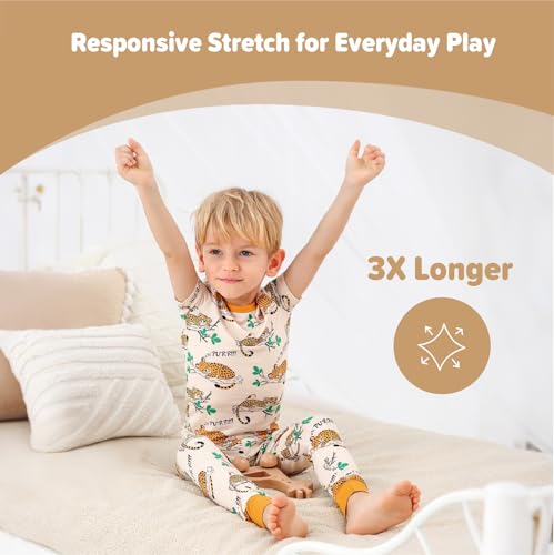 Image of Kids 2-Piece So Soft Playtime Set-Lightweight Viscose from Bamboo Short Sleeve Top&Leggings for Toddler Boy & Girls
