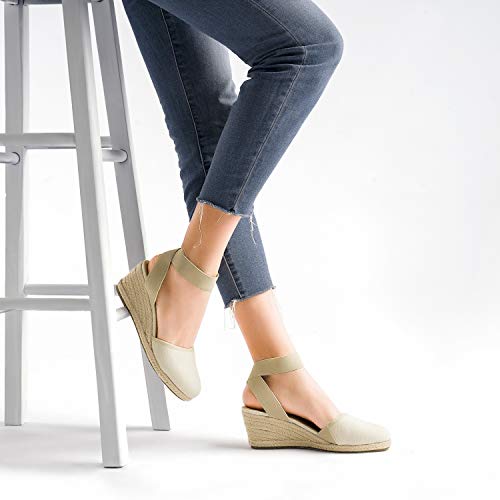Image of DREAM PAIRS Women's Ankle Strap Wedge Sandals | Espadrilles Sandals, Elastic Ankle Strap, Cushioned Comfort for Summer Outfit, Fashion Dressy Shoes
