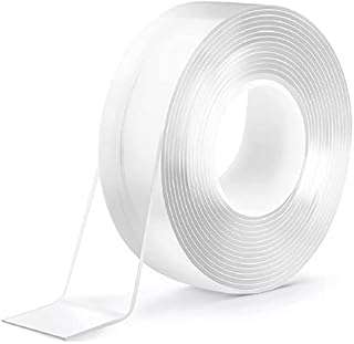 CUQOO 5m Reusable Nano Double Sided Adhesive Tape  Double Sided Heavy Duty Tape for Walls - Multipurpose Washable Transparent Mounting Tape - No-Trace Removable Glue Tape, for Kitchen, Carpet, Photos