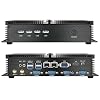 KINGDEL Industrial Computer, Fanless Mini Desktop PC with Celeron Dual Core CPU, 4GB RAM, 64GB SSD, HD Graphics, 2xNICs, 4xCOM RS232, HD Port, 4xUSB 3.0
