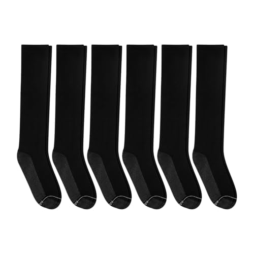 Image of Hanes Men's Crew & Over the Calf Socks Pack, Max Cushioned Moisture-wicking Stay Dry Socks, Athletic Socks, 6, 8 Or 12-pairs