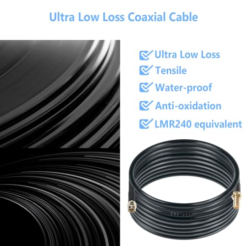 Maswell LMR240 Equivalent Coaxial Cable 5m 16.4ft, 50 Ohm Low Loss Extension Cable, SMA Male to Female for 5G 4G+ LTE WiFi Cellular GPS GNSS Router External Antenna Outdoor (Not for TV) - Image 7