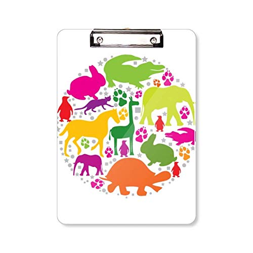 Porte-bloc A4 rond avec motif animaux colorés pour ranger vos documents
