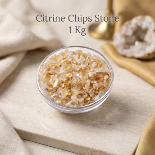 Image of Natural Citrine Chips Stone for Reiki & Meditation (1 Kg) | Healing Gemstones for Boost Positivity, Confidence & Abundance | Decorative Crystals for Spiritual Home Decor & DIY Jewellery Making