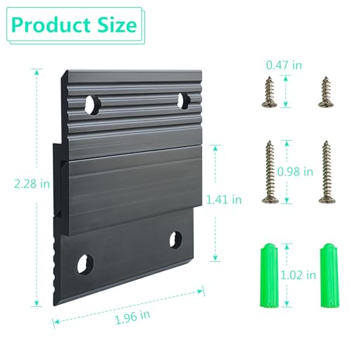 Image of 2 inch French Cleat Picture Hanger, 10 Pairs Heavy Duty Aluminum Z Clips Interlocking Wall Mounting Brackets with Screws for Hanging Photo Panel Mirror Whiteboard Cabinet Shelf Headboard Art (Black)