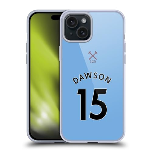 Carcasa de gel iPhone 15 Plus West Ham United Dawson visitante