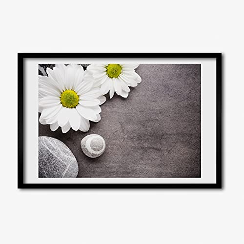 Affiche 60x40 cm gerbera sous cadre photo Tulup et tableau peinture en bois MDF