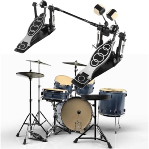 Fußmaschine Pro, Doppelpedal Drum Pedal, Bass Kick Drum Pedal, Fußmaschine Chain Kick Drum Pedal 2 Pedale Schlagzeug Zubehör für Drumsets