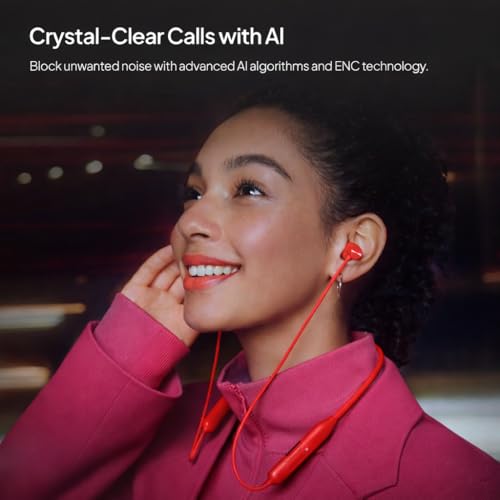 Image of XIAWAO Neckband Z3 Compatible with OnePlus, Lenove, Z3 in-Ear Neckband with 12.4mm Drivers, 3D Spatial Audio,10 mins Charge for 27 hrs Playback, AI Call Noise Cancellation (Orange)