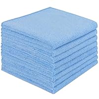 AIDEA Microfibre Cloth Pack of 8, Multifunctional Reusable Cleaning Cloths, Lint Free Streak Free Washable Cloth Duster for House, Kitchen, Car, Motorbike, Windows 30 x 30 cm, Blue