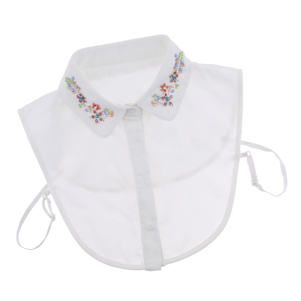 Fake Collar Beads Crystal Half Blouse False Collar Dickey White Design 2 | Womens Accessories | Other Womens Accessories-image-18