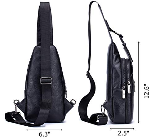 BULLCAPTAIN Genuine Leather Men Sling Bag Casual Travel Hiking Chest Bag Crossbody Shoulder Backpack2