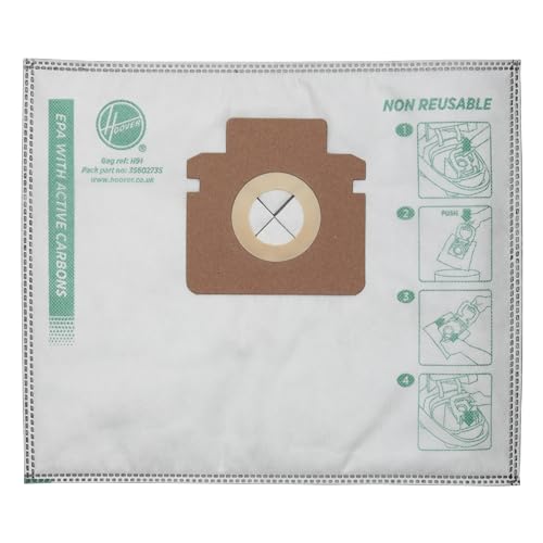 Sacchi Xl Per Aspirapolvere Hoover H91, Originali, In Microfibra, Epa Puro, Ai Carboni Attivi, Antiodore, Filtraggio Extra, Compatibili Con Hoover H-ENERGY 300, 4 Pezzi - 3