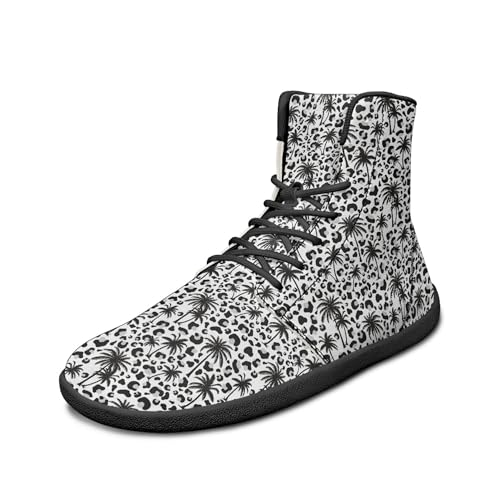Image of Fashion Print Womens Mens High Top Barefoot Sneakers Flat Shoes