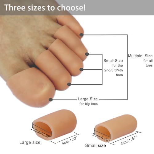 Image of Silicone Big Toe Protectors, Toe Caps Covers Sheeves to Provide Relief from Missing Calluses or Ingrown Toenails, Corns, Blisters, Hammer Toes (Small)