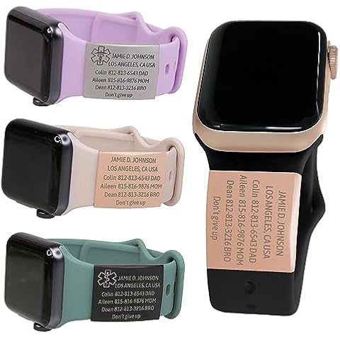 Custom Medical Alert Tag Personalized Engraved ID Tag for Watch Band Identification Medical Tag for Sport Smartwatch Cover