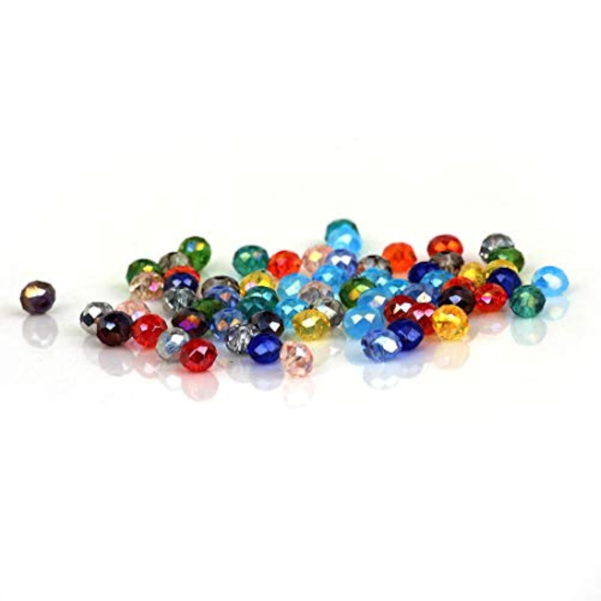 70Pcs Champagne AB Rondelle Austria Faceted Crystal Beads