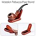 Joyoldelf Tobacco Smoking Pipe with Foldable Pipe Stand Holder, Pipe Screens, Pipe Bits and Pipe Cleaning Tool with Gift Box (Rosewood Smoke Pipe)