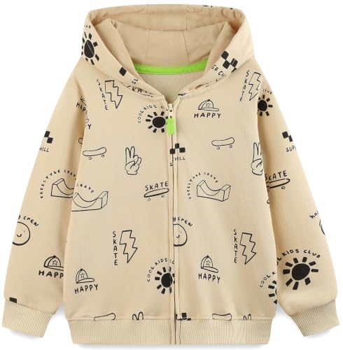 Image of TEDD Boys Hoodies Zip for Kids Jumper Cotton Jacket Top Sweatshirts Long Sleeve T Shirt Casual Toddler Clothes Autumn Winter Tag Size 120 = 5-6 Years