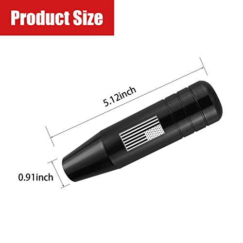 Miytsya Pack-1 Gear Stick Shifter Knobs, American Flag Design Metal Gear Stick Shift Knob, Automatic Shift Knob, Weighted Car Shift Handle Knob Fits Most Auto Transmission Vehicle (Black)