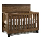Pemberly Row Urban Rustic Transitional Wood Convertible Crib in Brushed Wheat
