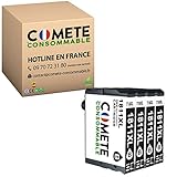 COMETE - Juego de 4 cartuchos de tinta para impresora Epson 18XL T18XL T1815 para Epson XP-102 XP-202 XP-205 XP-212 XP-215 XP-225 XP-30