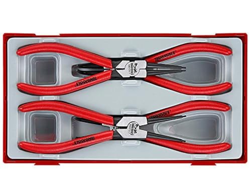 Teng Tools 4 Piece 7 Inch Snap Ring Circlip Plier Set - TT474-7, Silver