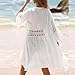 Cover Ups for Swimwear Fashion Women Lace Up Open Front Cardigan Bohemian Kimono Swimsuit Beachwear White