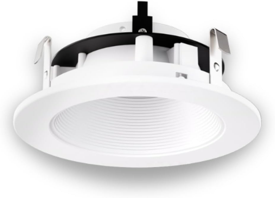 Adjustable MR16 LED Recessed Lighting Trim - 4 Modern Downlight Fixture, All White Ceiling Light, Perfect for Home Lighting and Décor Upgrade (All White)