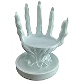 Gothic Ring Display Stand, Skeleton Hand Decor Witch Hand Jewelry Holder for Rings Bracelets, Halloween Candle Holder Resin Jewelry Organizer, Gothic Home Decor and Holiday Gifts for Women (White)
