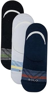 Solo Men Trendy Invisible Pack Of 3 Socks One Size Multi Color 6221336105588