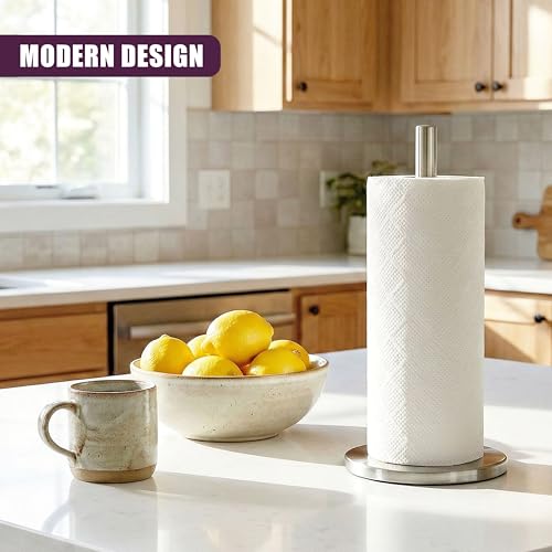 GEEZY Stainless Steel Kitchen Roll Holder - Silver Freestanding Paper Towel Stand - Anti-Slip Base Tissue Dispenser & Organiser for Kitchen Countertop & Dining Table - Image 7