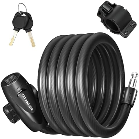 Titanker Bike Lock Cable with Keys Cover