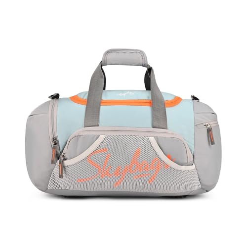 Image of Skybags Athletix Unisex Gym Duffle Bag | 28L Travel Duffel for Men & Women | Lightweight Sports & Fitness Bag with Shoulder Strap (Grey)