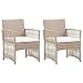 Produktbild vidaXL 2X Gartensessel mit Sitzkissen Gartenstuhl Rattansessel Sessel Stuhl Stühle Gartenmöbel Rattanmöbel Rattanstuhl Beige Poly Rattan