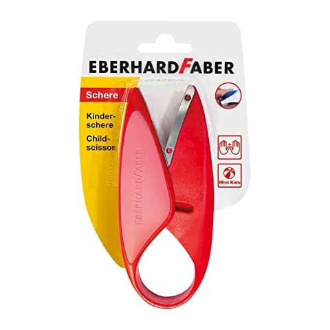 Eberhard Faber 579920 - Mini Kids Kinder-Schere in Rot, für Linkshänder und Rechtshänder geeignet, optimal zum Schneiden und Basteln Cover