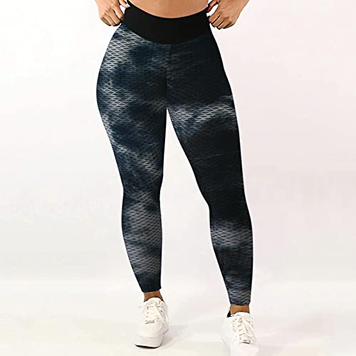 Bblulu Womens Booty Yoga Pants Fashion Tie-Dyed Legging Anit Cellulite Texutred Butt Lifting Leggings Scrunch Butt Yoga Pants #TOP19