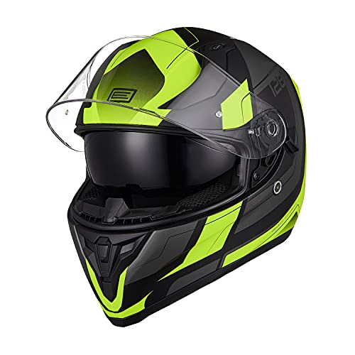 ORIGINE Casco Integral de Moto ECE Homologado con Visera (Advanced Fluo Yellow-blk Matt, L)